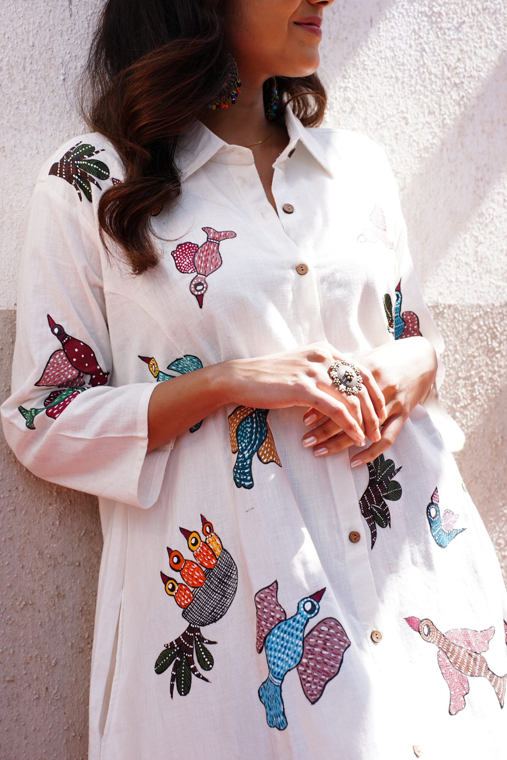 Gond Art Convertible Shirt Dress - Image 5