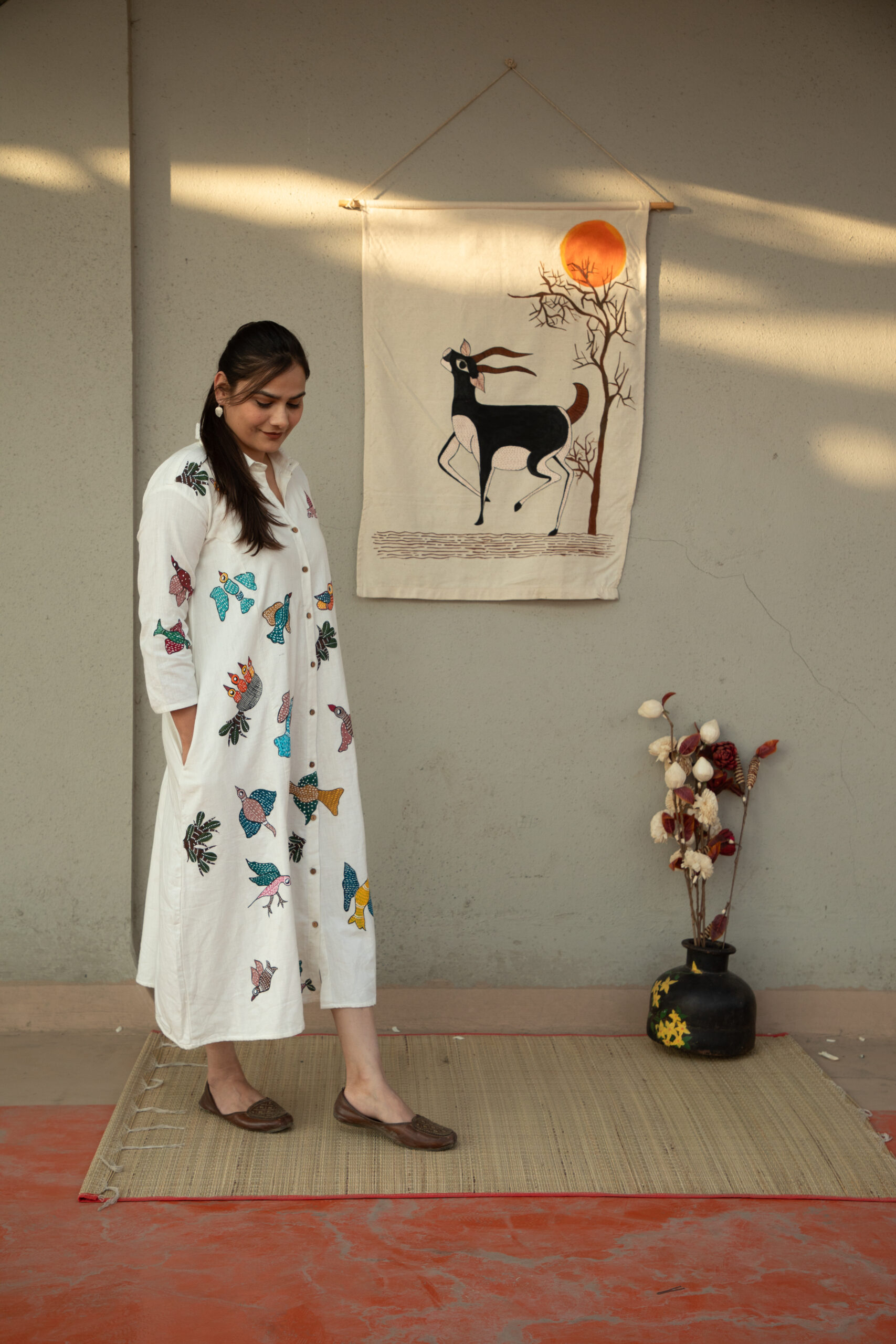 Gond Art Convertible Shirt Dress - Image 6