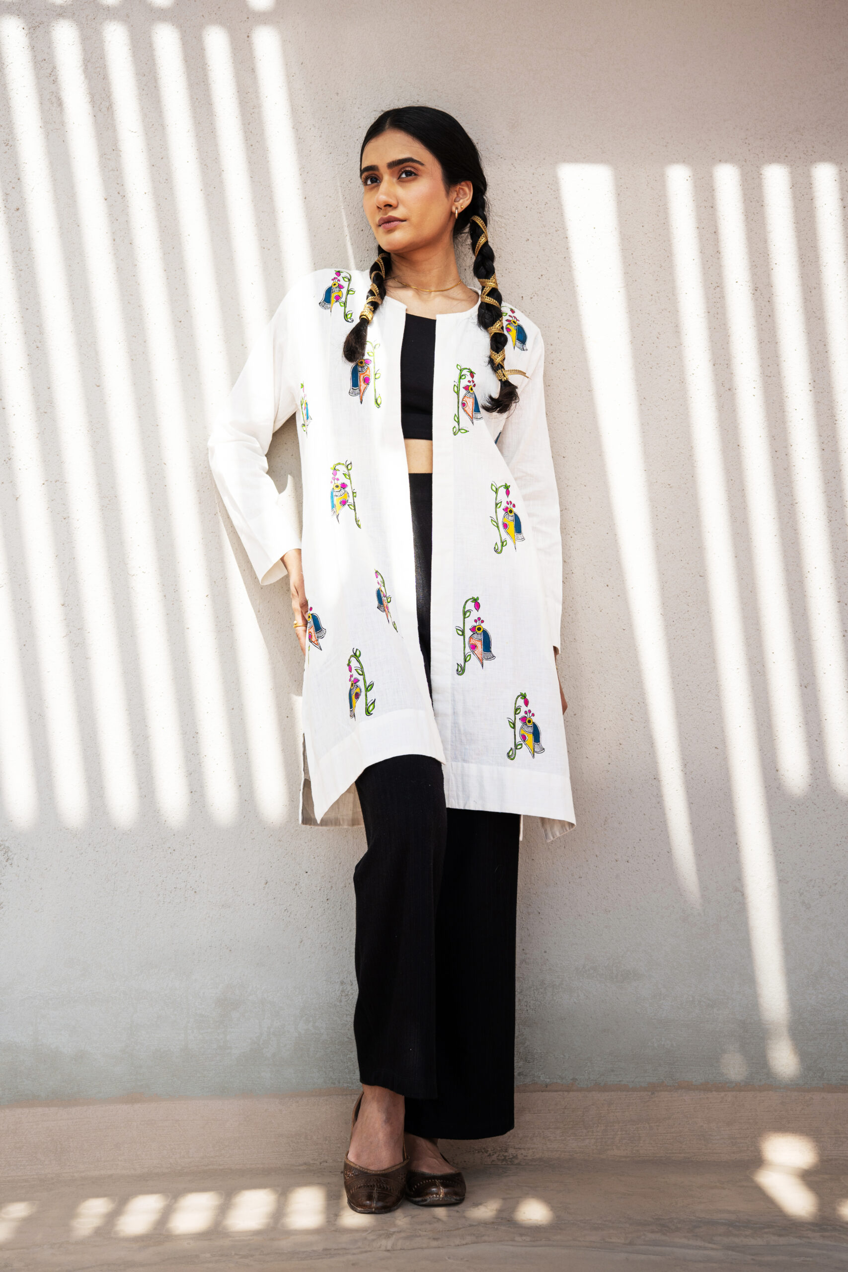 Mayura Hand-Painted Khadi Shrug - Image 3