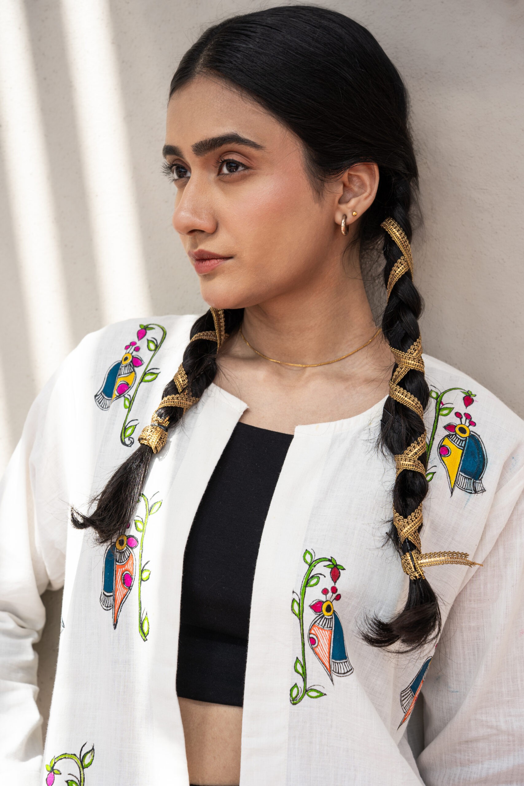 Mayura Hand-Painted Khadi Shrug - Image 2