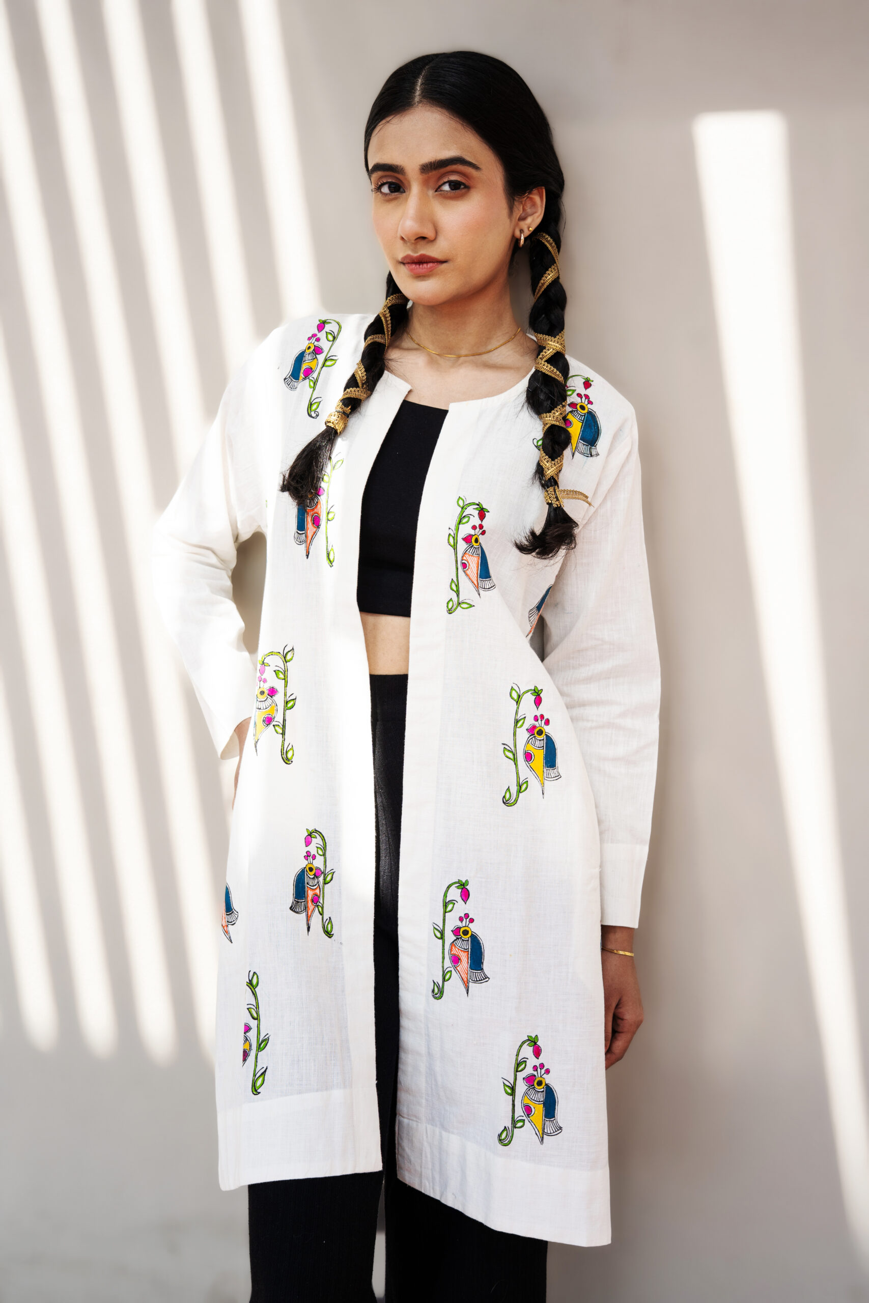 Mayura Hand-Painted Khadi Shrug