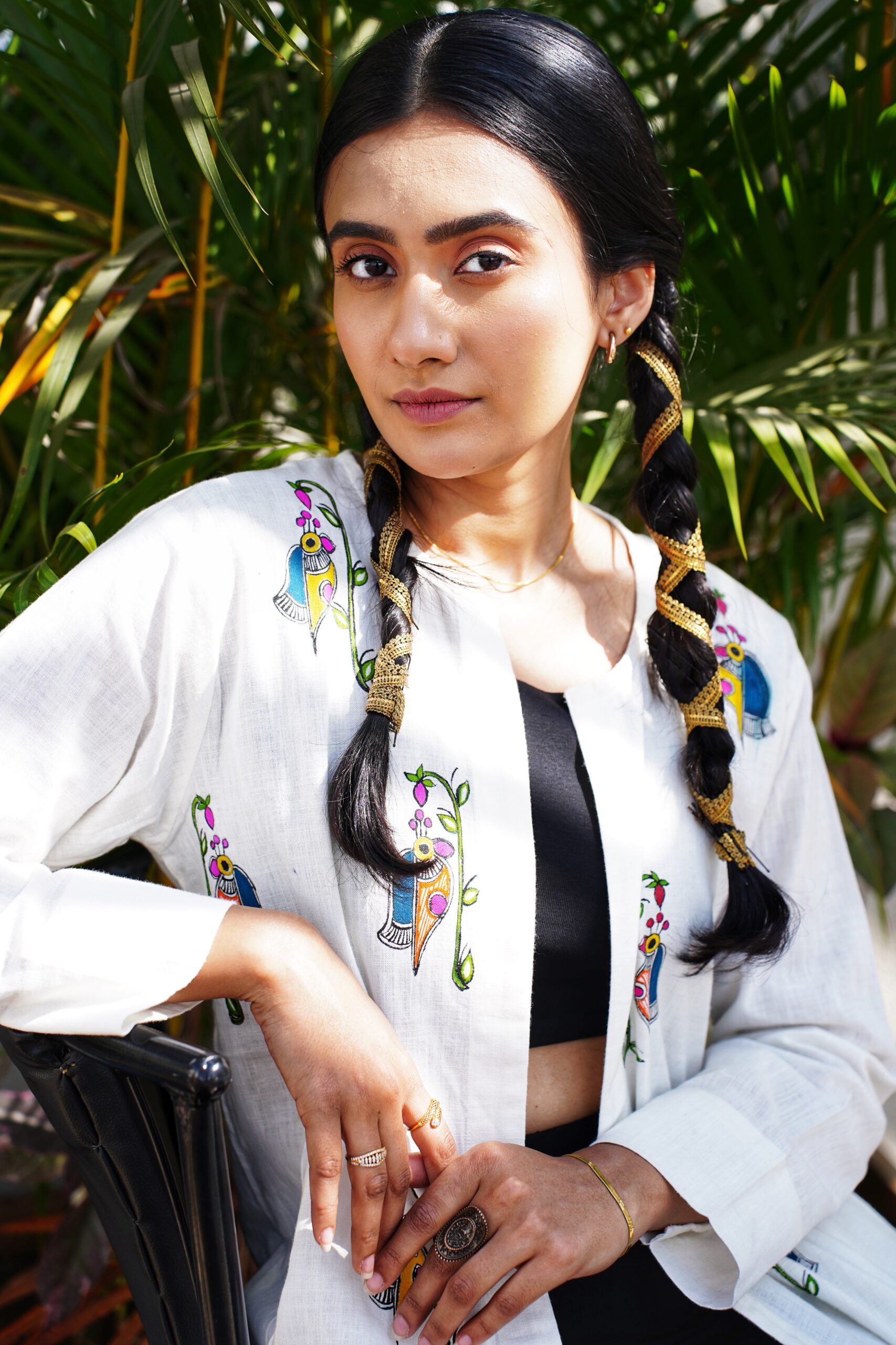 Mayura Hand-Painted Khadi Shrug - Image 9