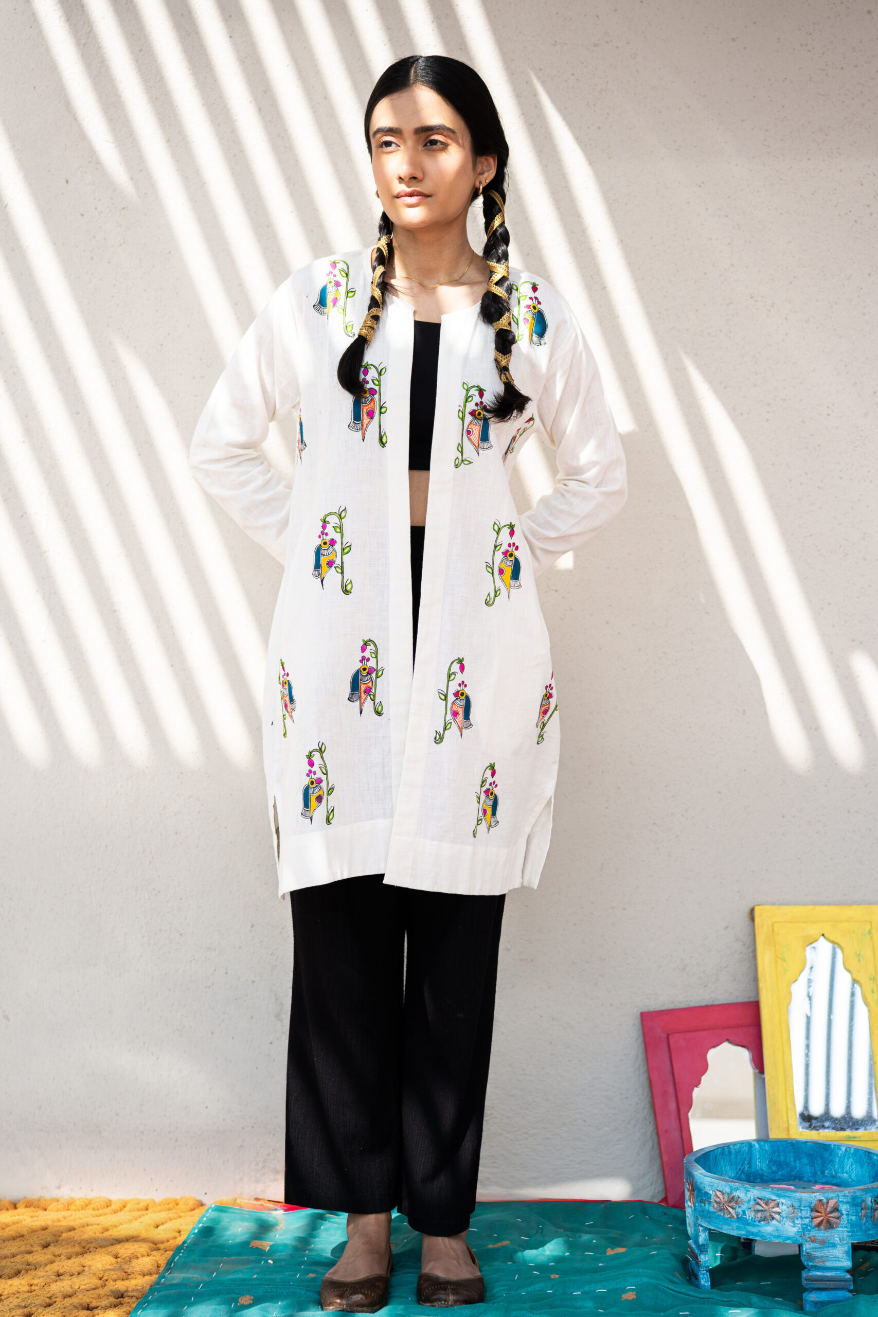 Mayura Hand-Painted Khadi Shrug - Image 6