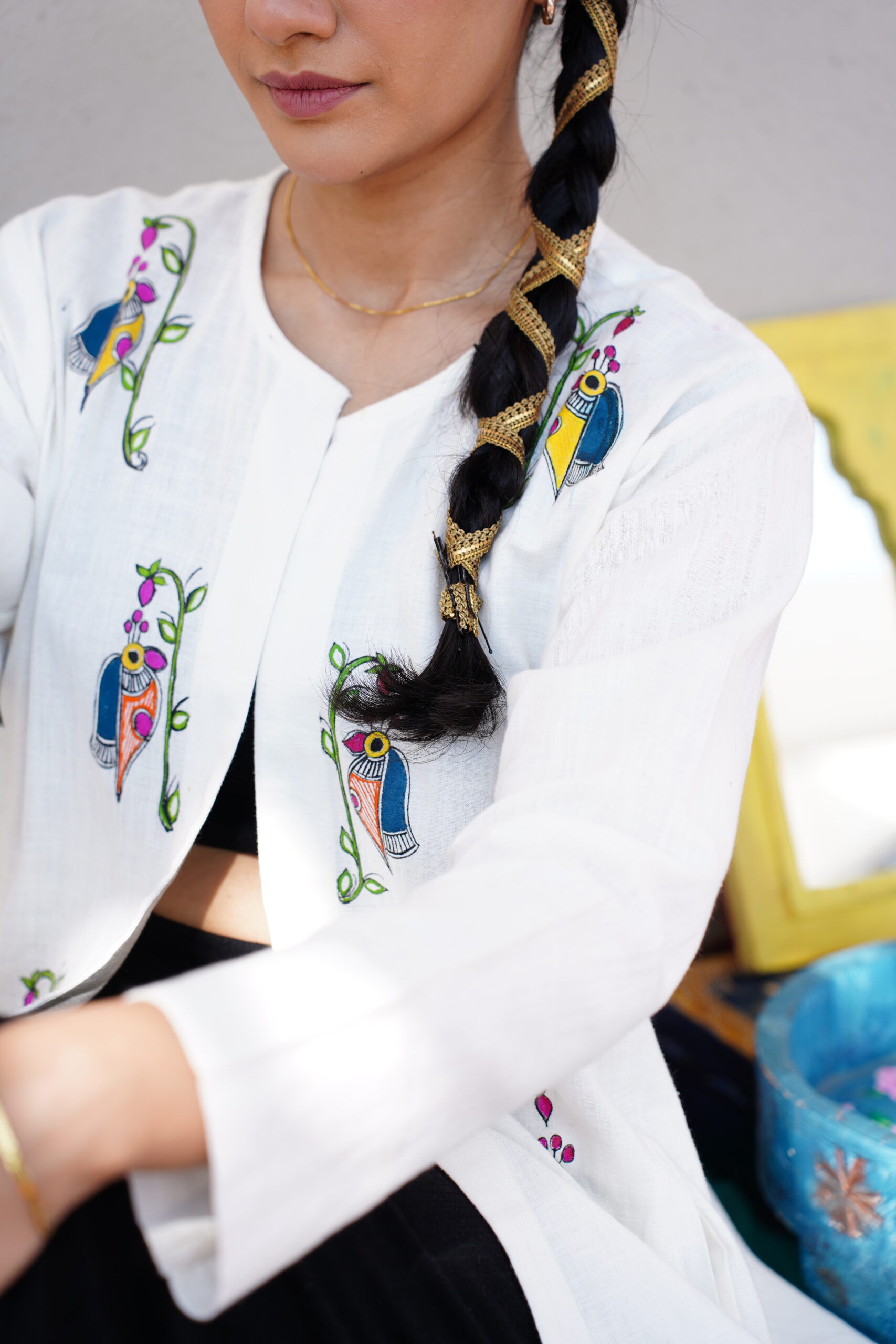 Mayura Hand-Painted Khadi Shrug - Image 4