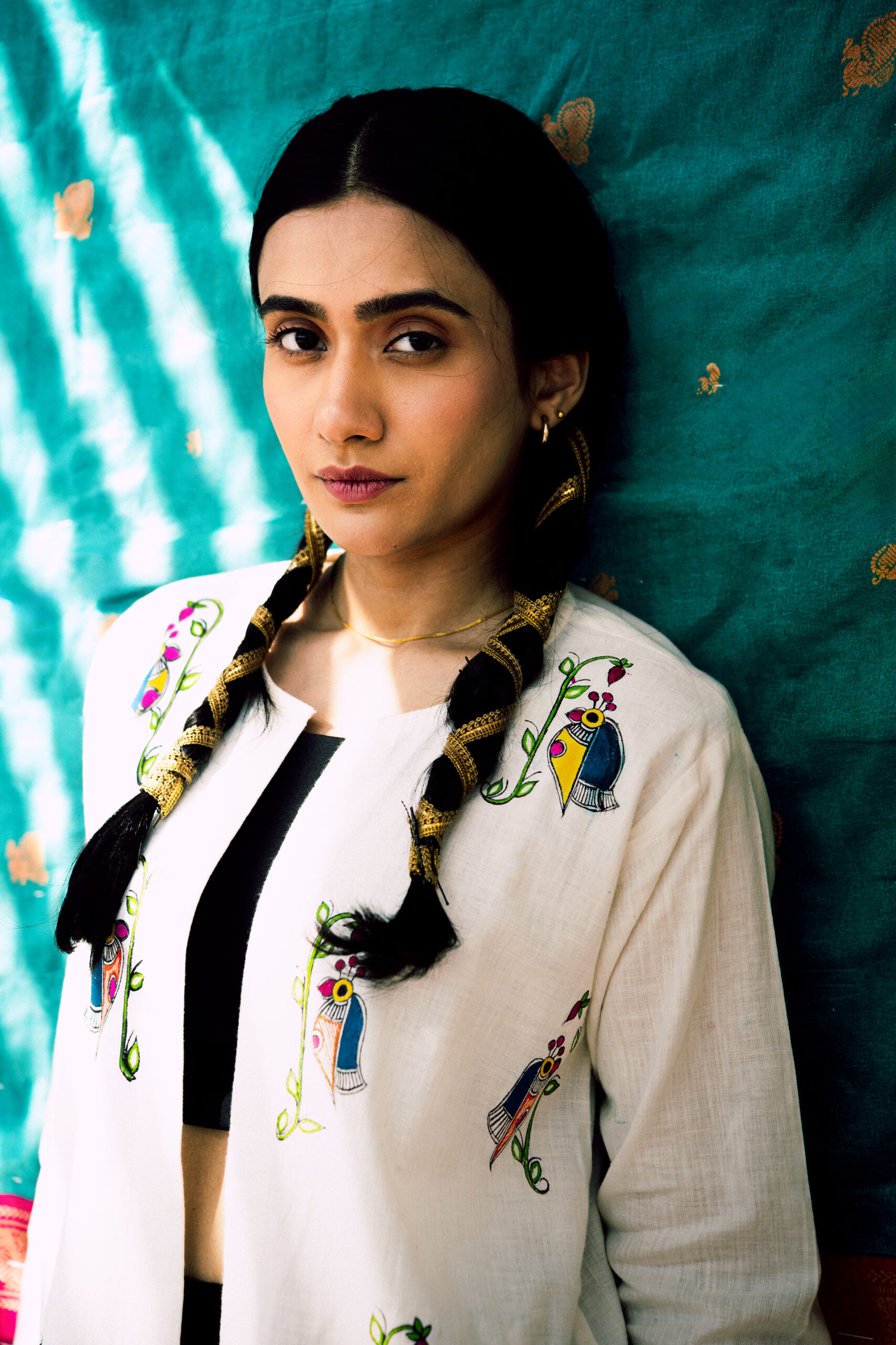 Mayura Hand-Painted Khadi Shrug - Image 8