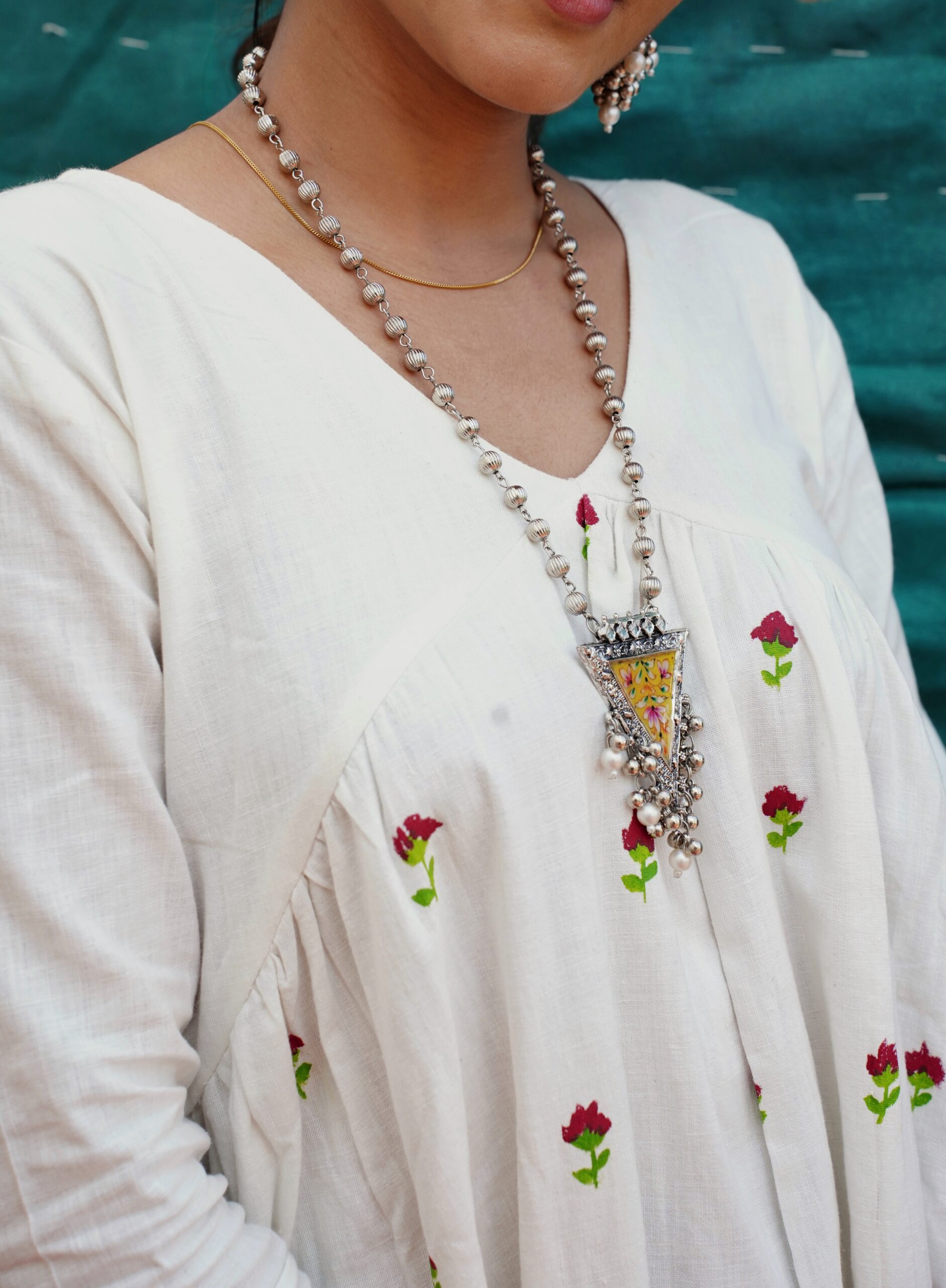 Soft Muse Floral Khadi Dress - Image 8
