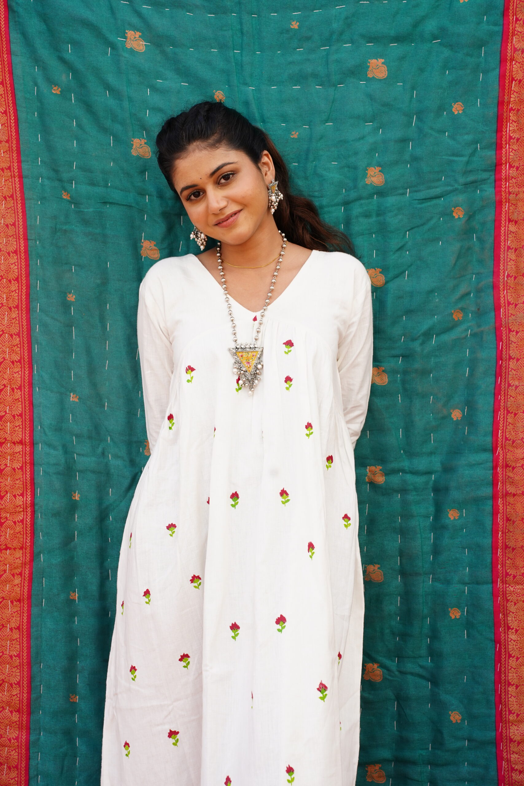 Soft Muse Floral Khadi Dress - Image 4