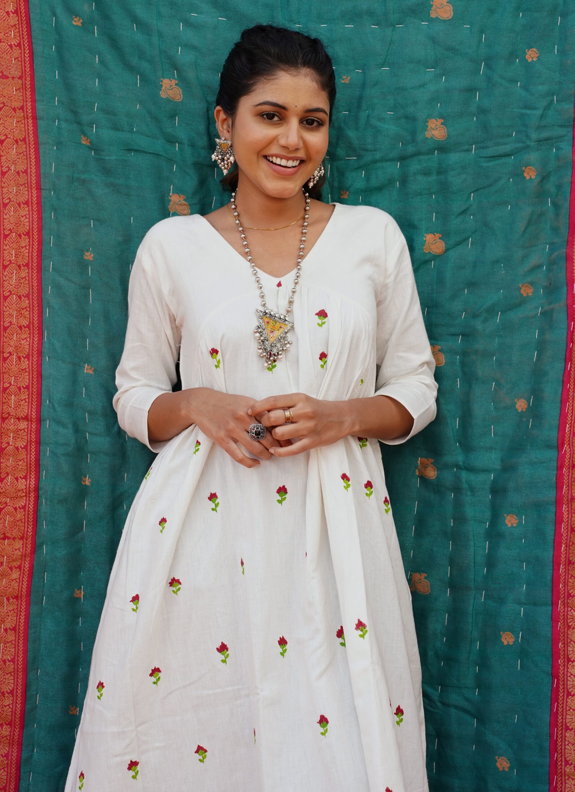 Soft Muse Floral Khadi Dress - Image 7