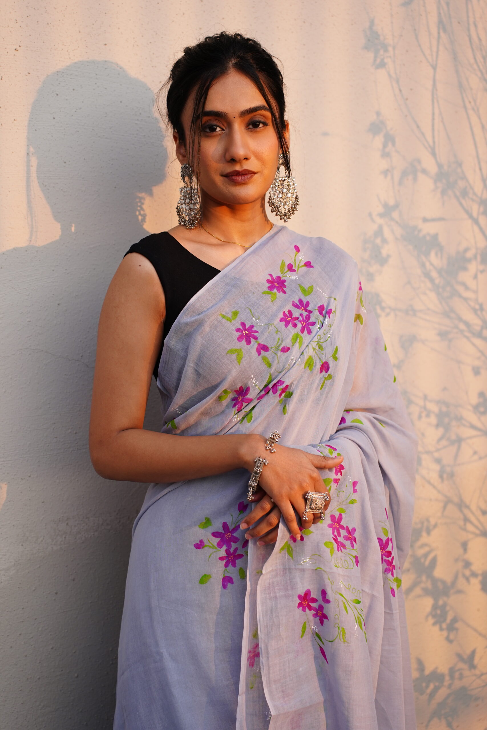 Handloom Hand-Painted Ready-to-Wear Saree - Image 6