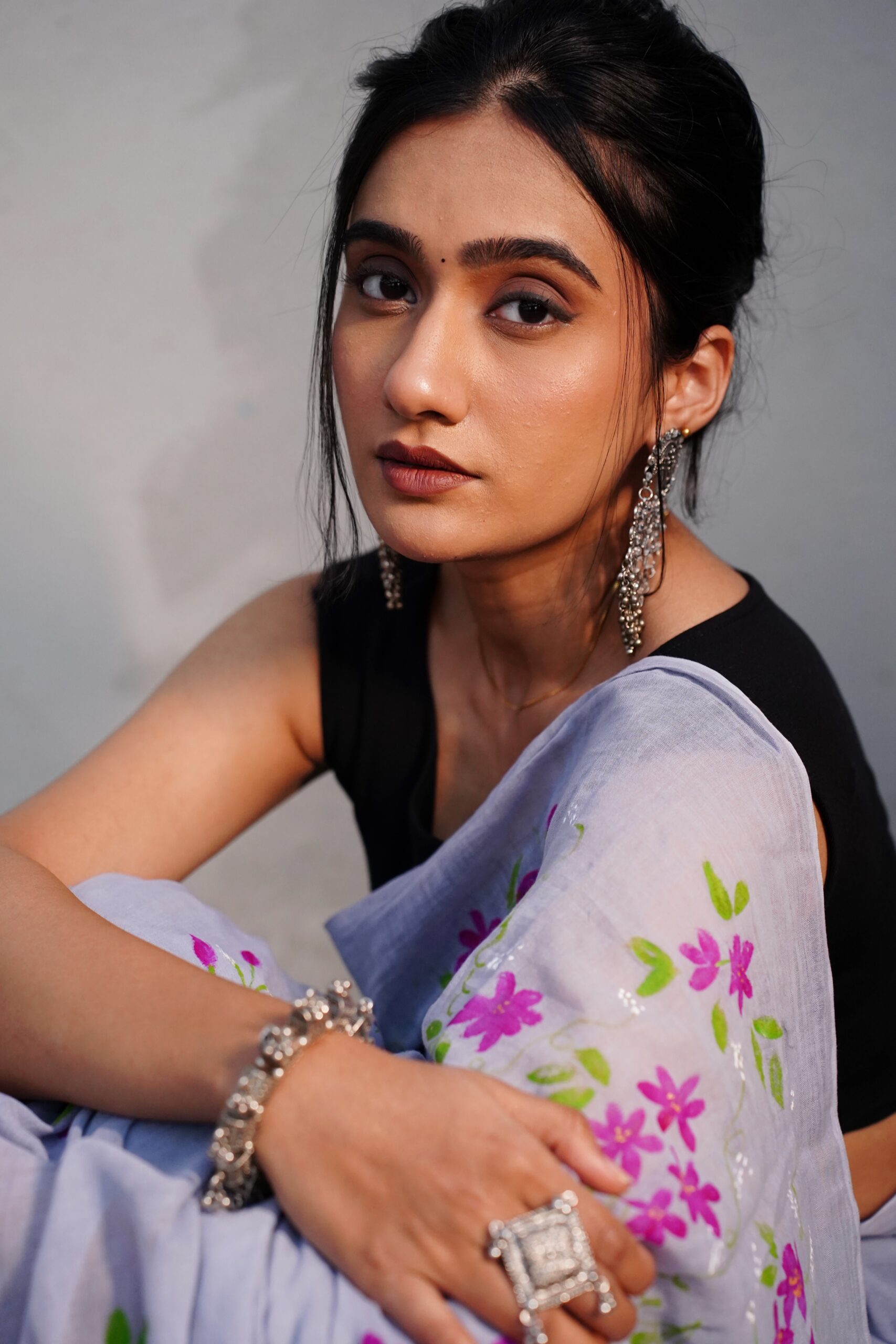 Handloom Hand-Painted Ready-to-Wear Saree - Image 8