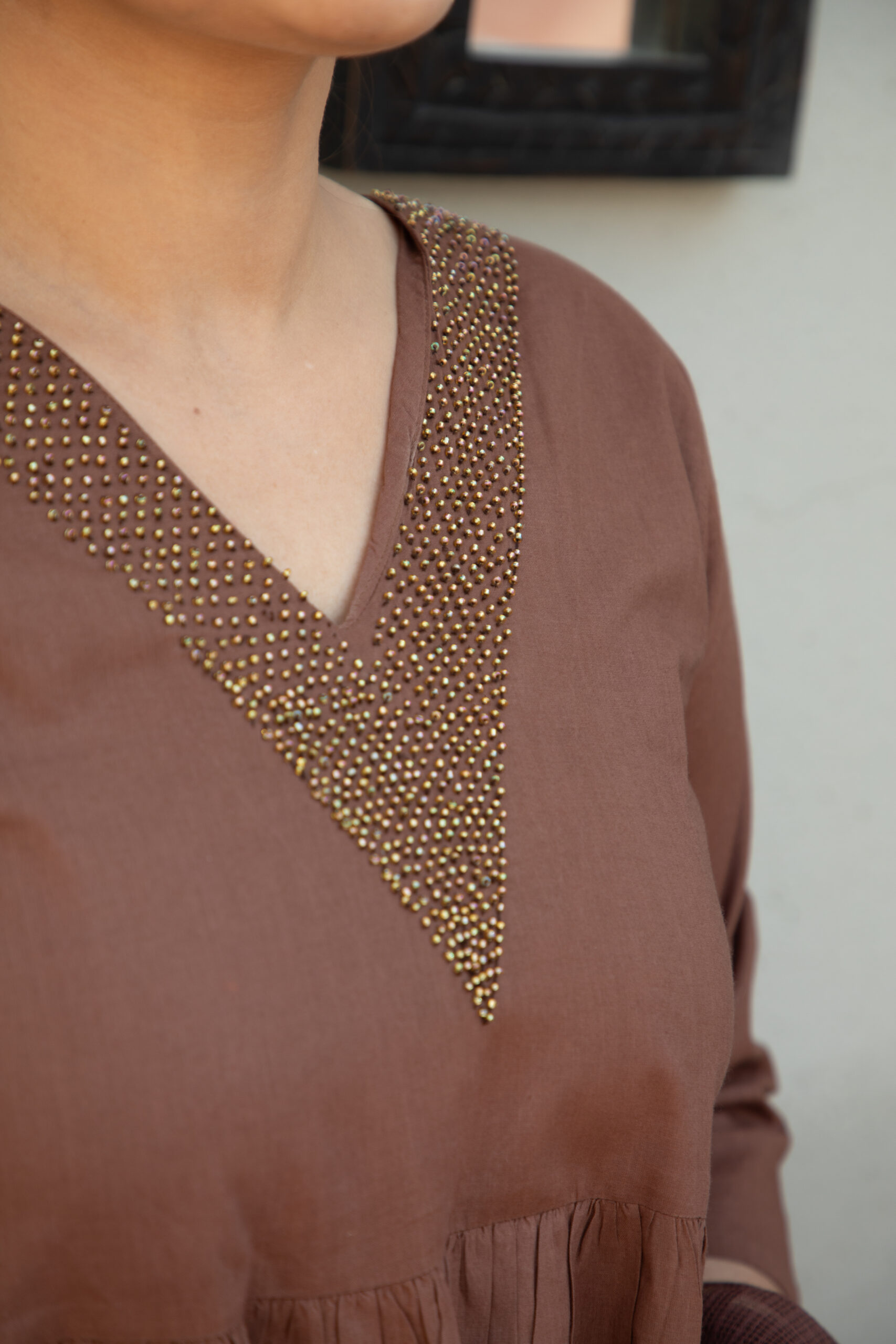 Saanj Fine Cotton Hand-Embroidered Kurta Set with Dupatta - Image 4