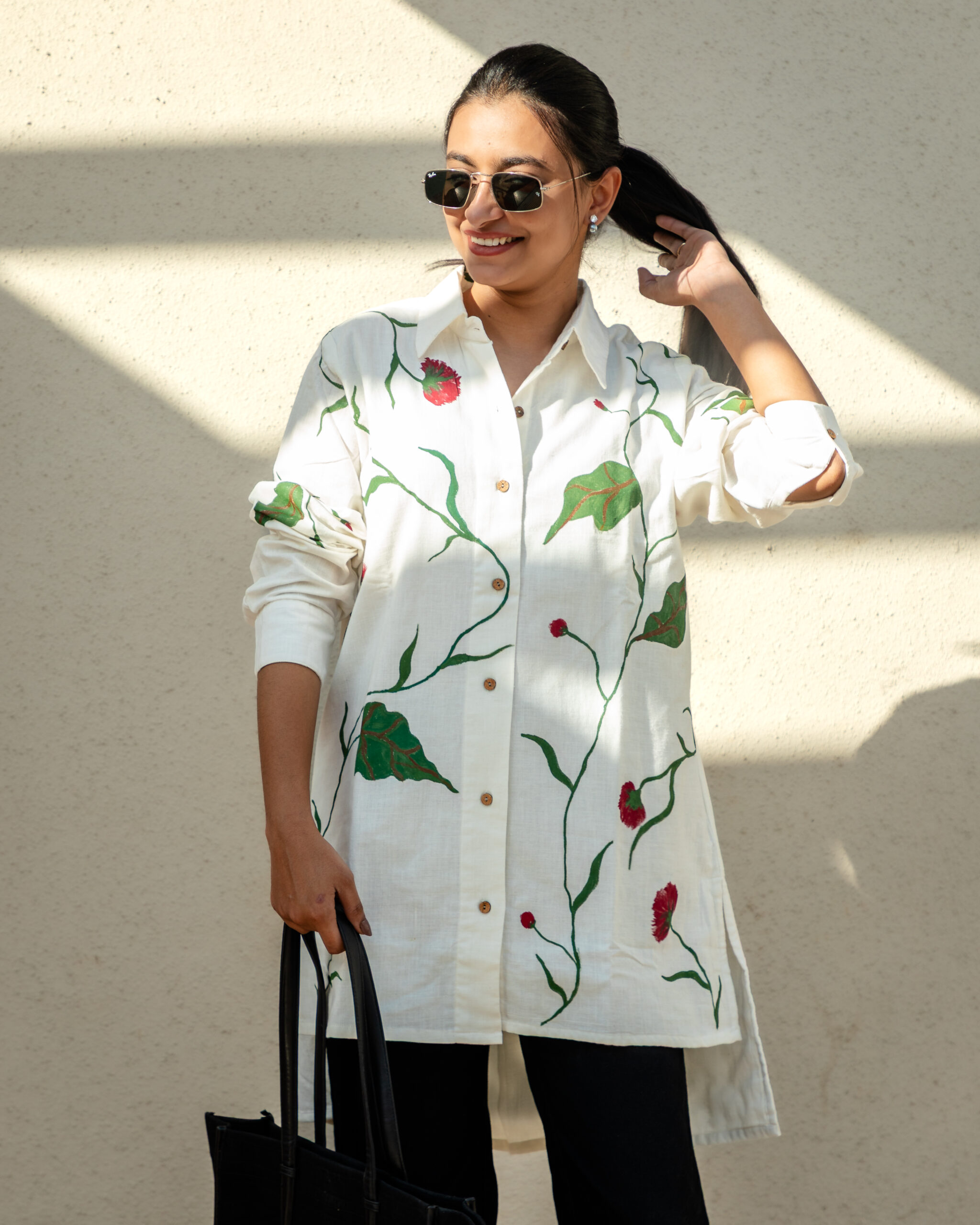 Ethereal Garden Khadi Shirt(Rangreez)