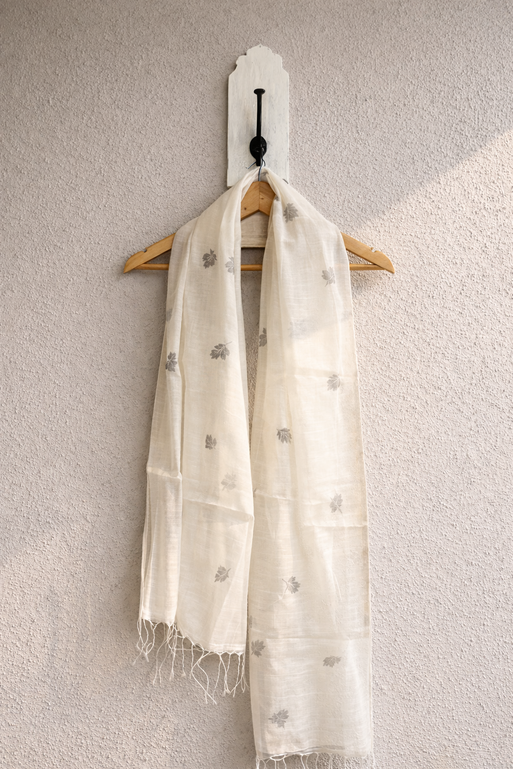 Prakriti Leaf Print Khadi Silk Dupatta